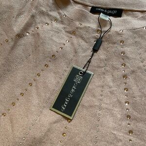 Cable & Gauge Pink Sweater with Silver Accents